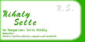 mihaly selle business card